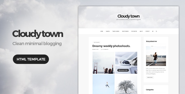 Cloudy Town - Clean Minimal Blog HTML Template