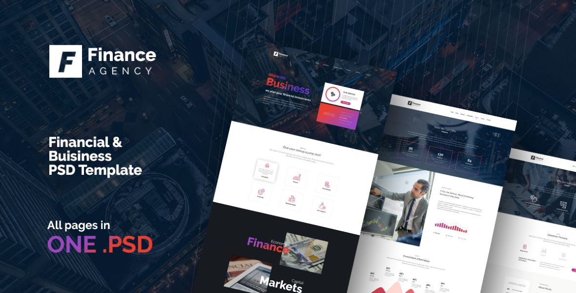 FinAg - Creative & Finance Agency PSD Template