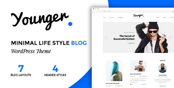 Younger Blogger - Personal Blog WordPress Theme